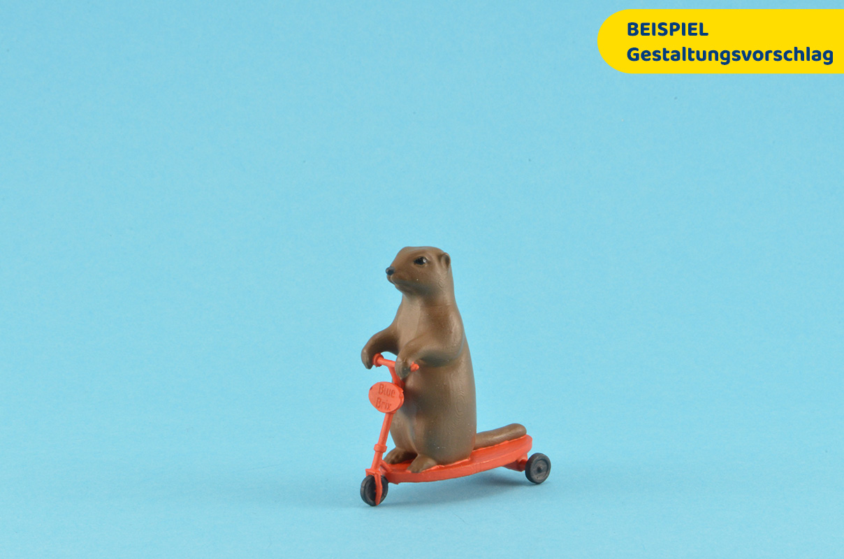 Murmeltier auf Scooter